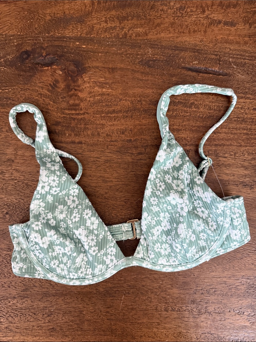 Hollister Mint Green Floral Underwire Swim Bra